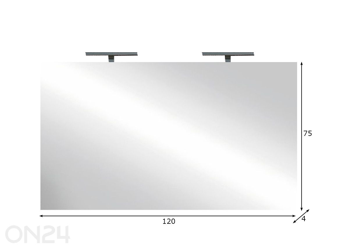Peegel led-valgustusega Jupiter 120 cm suurendatud mõõdud