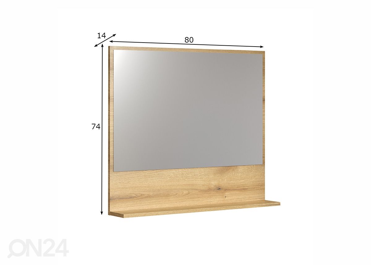 Peegel Pure Bliss 80x74 cm suurendatud mõõdud
