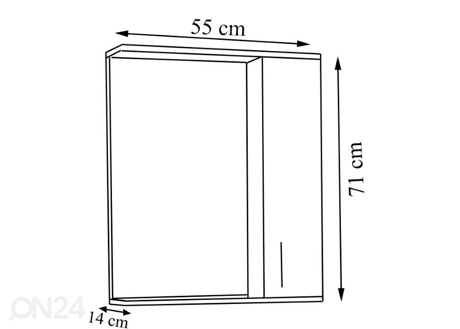 Peegelkapp Lisalo L h71x55 cm suurendatud mõõdud