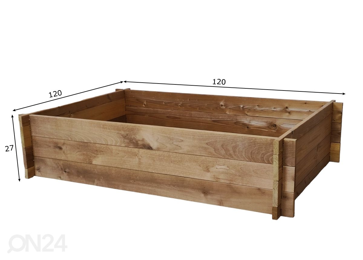 Peenrakast 120x120 cm, termopuidust suurendatud mõõdud