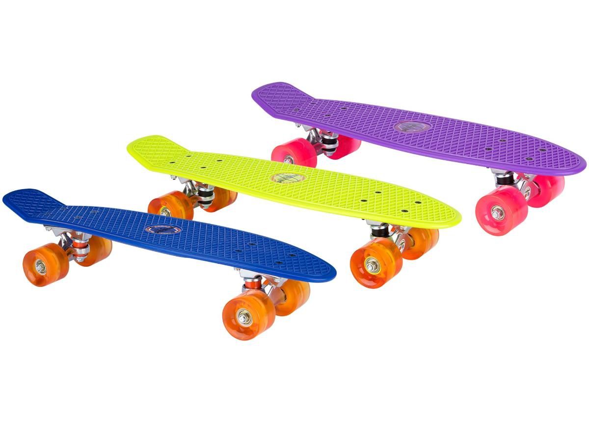 Pennyboard plastiks 22.5" LED Nijdam suurendatud