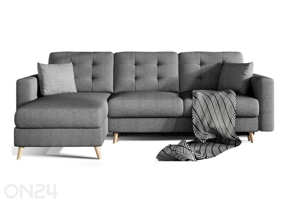 Pesukastiga nurgadiivanvoodi suurendatud