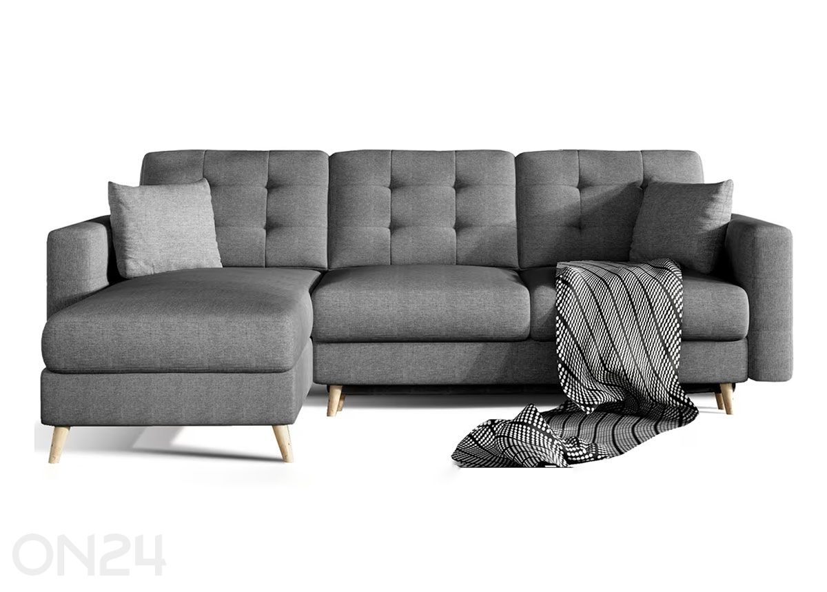 Pesukastiga nurgadiivanvoodi suurendatud