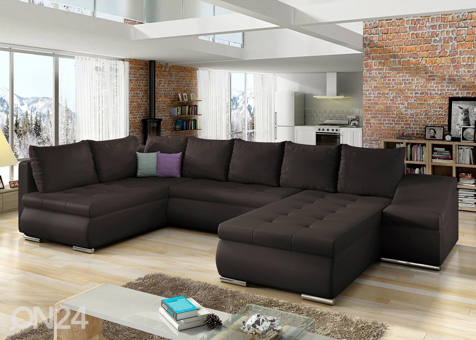 Pesukastiga nurgadiivanvoodi Giovanni suurendatud