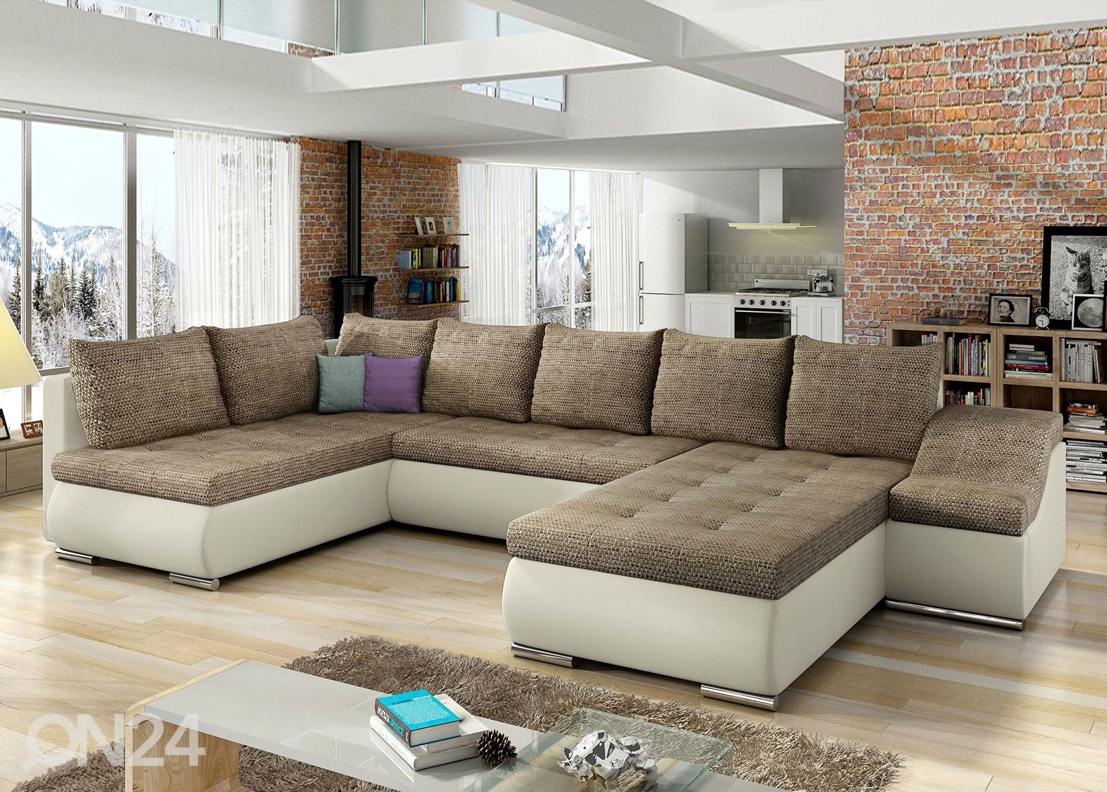 Pesukastiga nurgadiivanvoodi Giovanni suurendatud