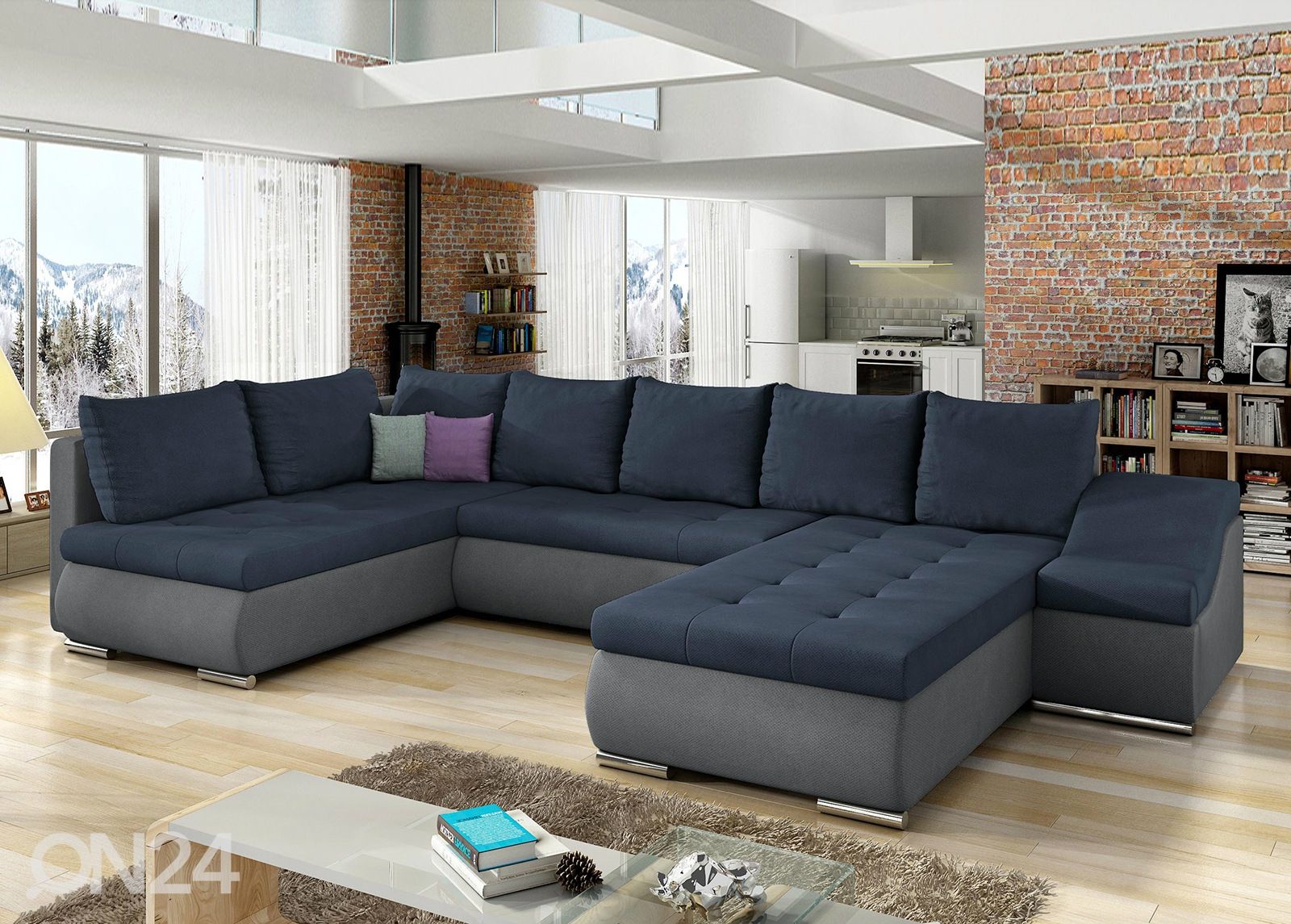 Pesukastiga nurgadiivanvoodi Giovanni suurendatud