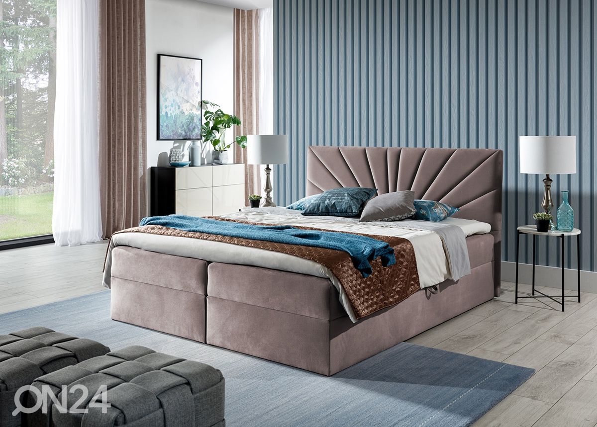 Pesukastiga Pocket kontinentaalvoodi 160x200 cm suurendatud