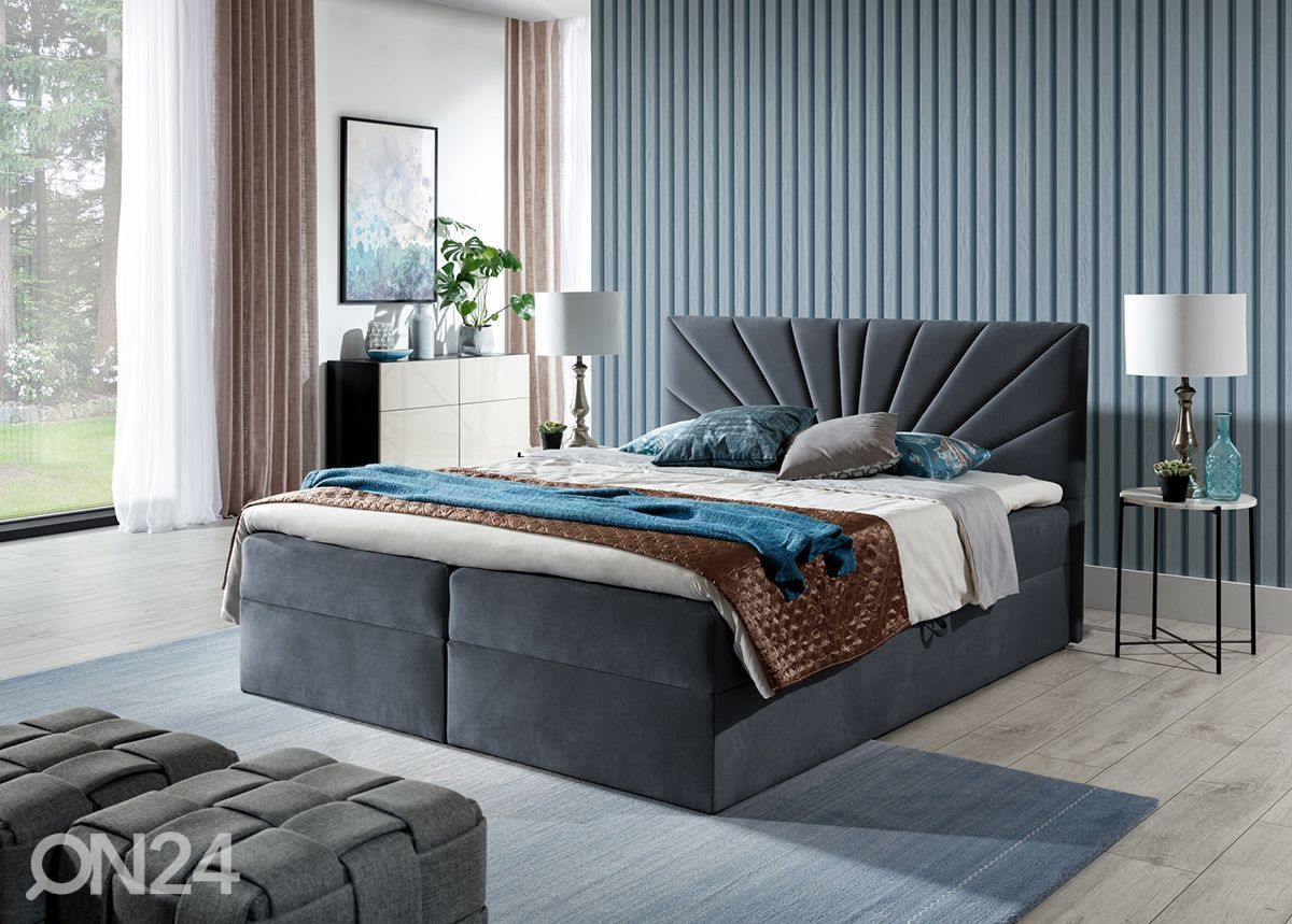 Pesukastiga Pocket kontinentaalvoodi 160x200 cm suurendatud