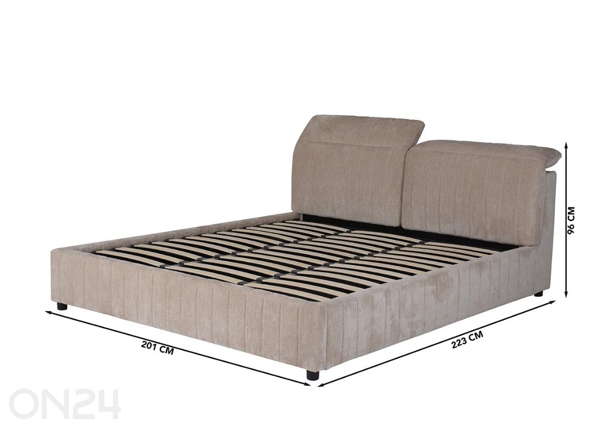 Pesukastiga voodi Alice 160×200 cm suurendatud mõõdud