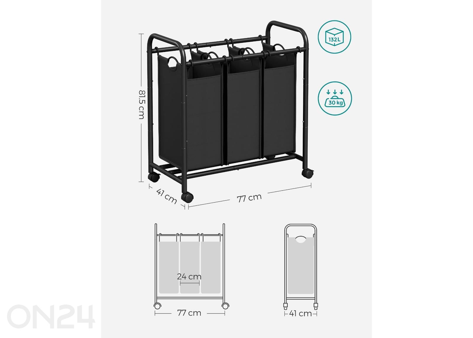Pesukorvide komplekt suurendatud mõõdud