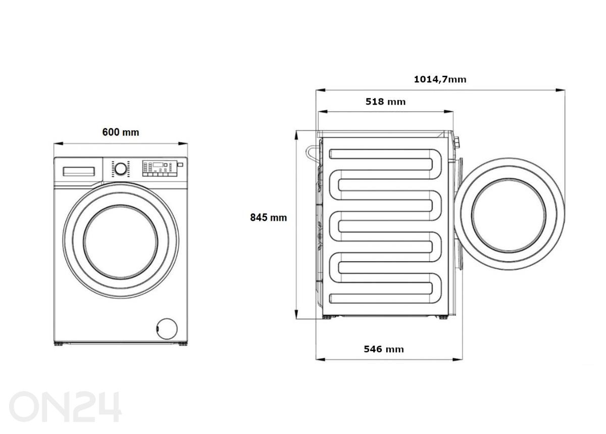 Pesumasin Beko BM3WFSU49415WB suurendatud mõõdud