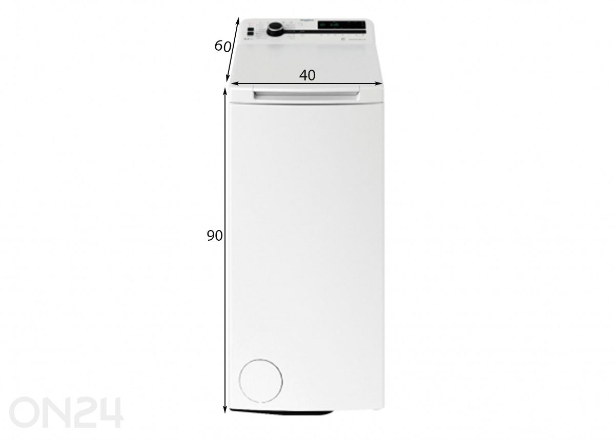 Pesumasin Whirlpool TDLRB65261BSEUN suurendatud mõõdud