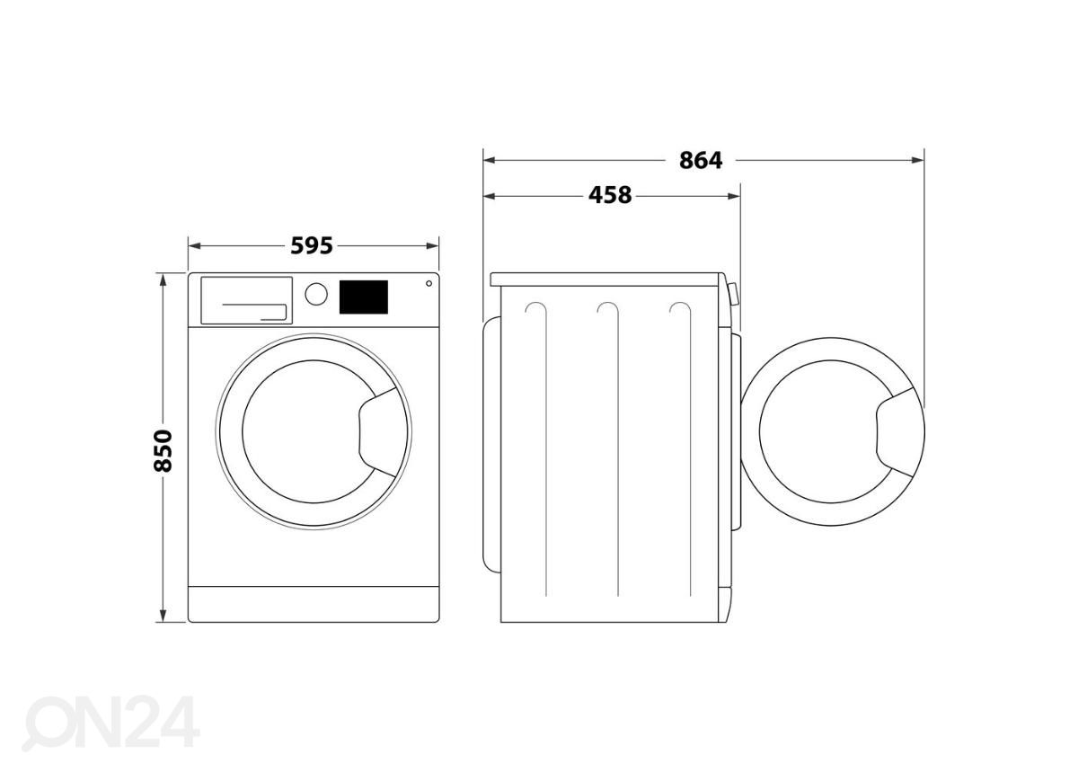 Pesumasin Whirlpool WRBSB6249WEU suurendatud mõõdud