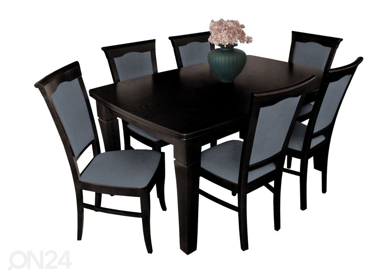 Pikendatav söögilaud 100x160-400 cm + 6 tooli suurendatud