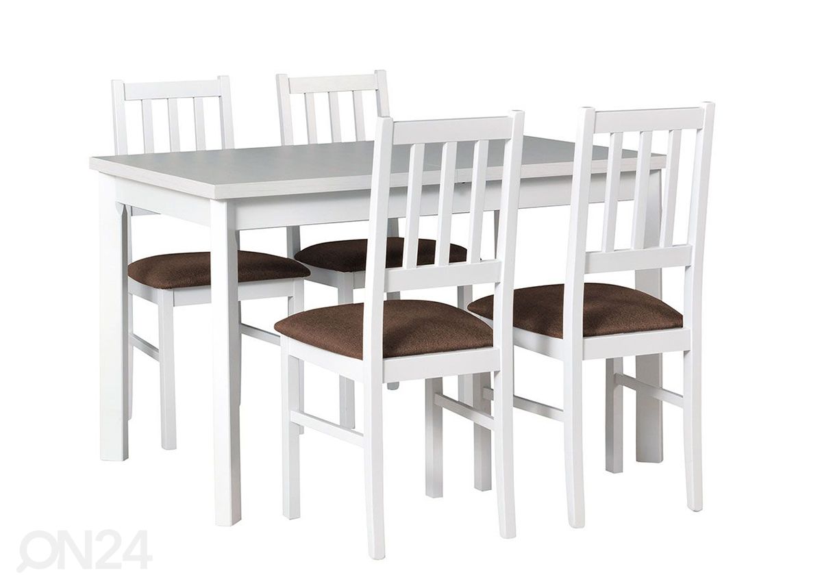 Pikendatav söögilaud 120-150x80 cm + 4 tooli suurendatud