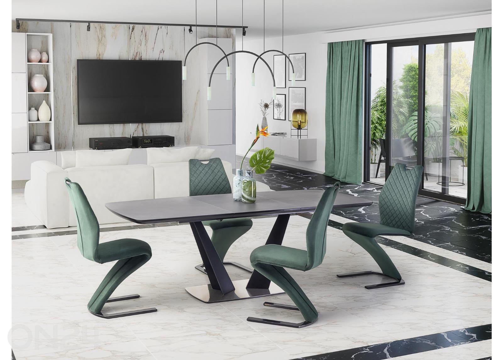 Pikendatav söögilaud 160/220x90 cm suurendatud