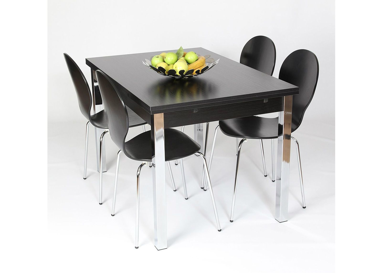 Pikendatav söögilaud 80x120-187 cm, must suurendatud