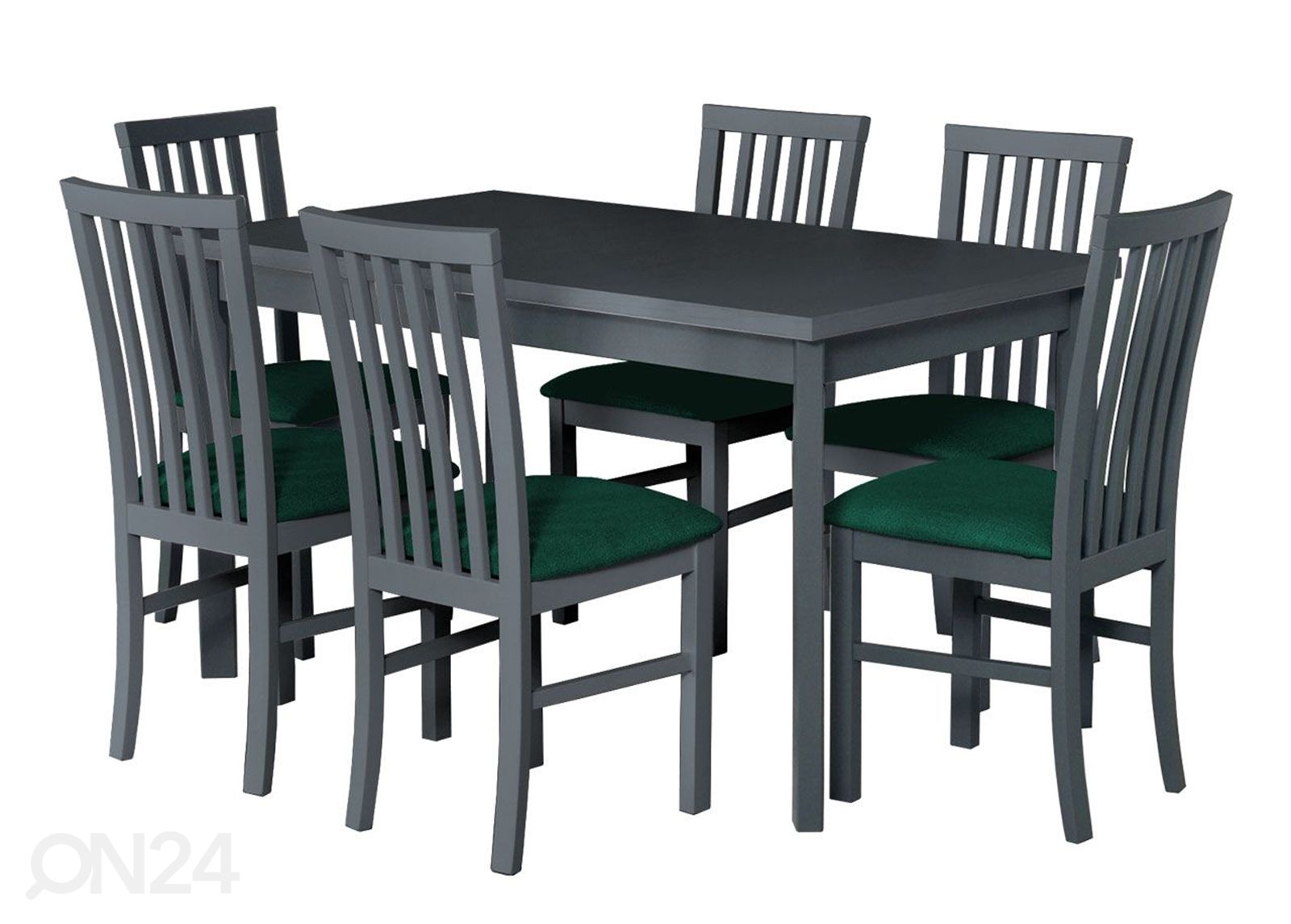 Pikendatav söögilaud 80x140-180 cm + 6 tooli suurendatud