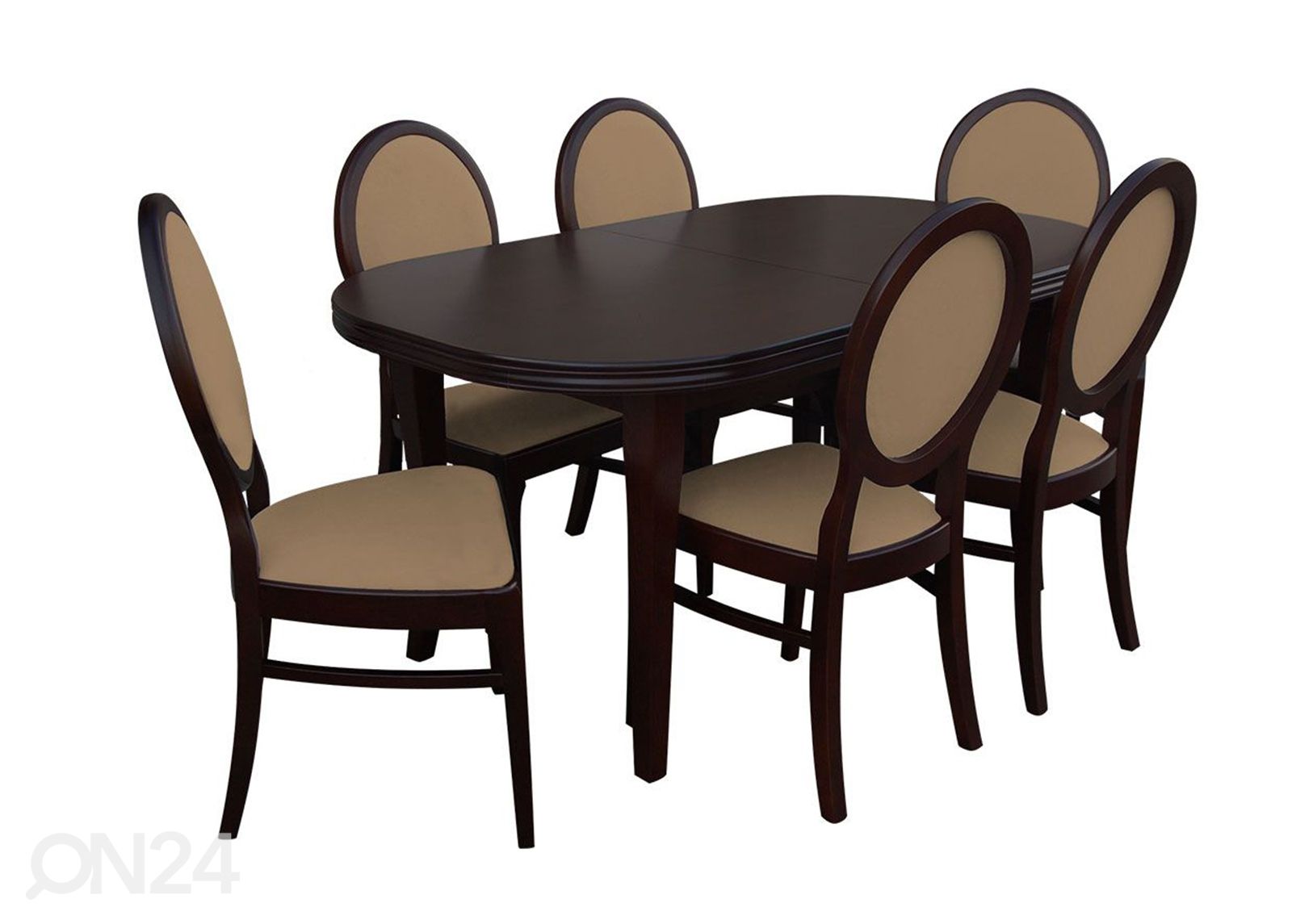 Pikendatav söögilaud 80x160-200 cm+ 6 tooli suurendatud