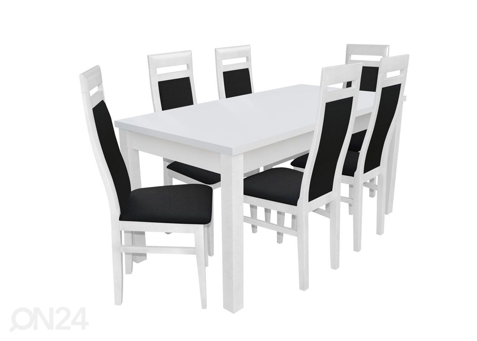 Pikendatav söögilaud 80x160-200 cm + 6 tooli suurendatud