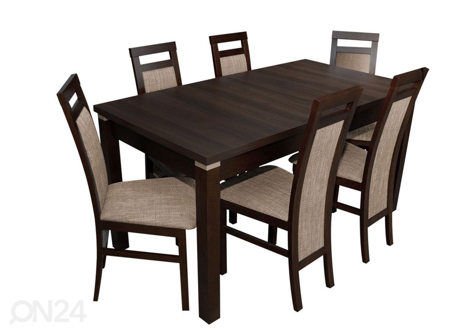 Pikendatav söögilaud 80x160-200 cm + 6 tooli suurendatud