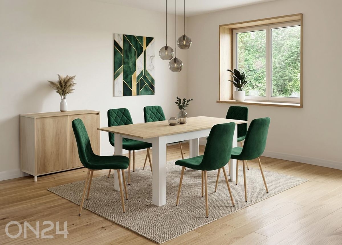 Pikendatav söögilaud 80x160 cm suurendatud