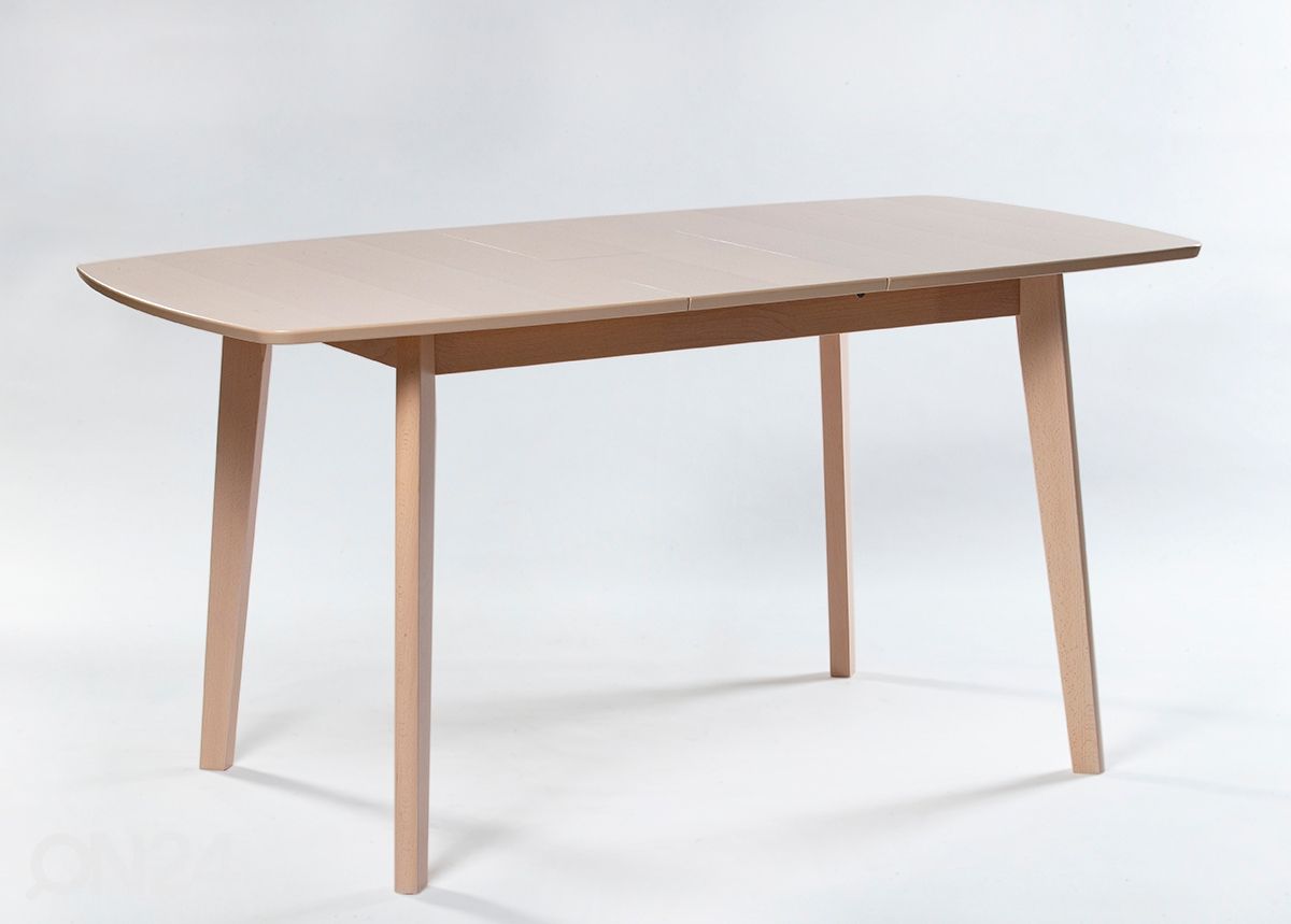 Pikendatav söögilaud Bari 80x120-150 cm, valge pöök suurendatud