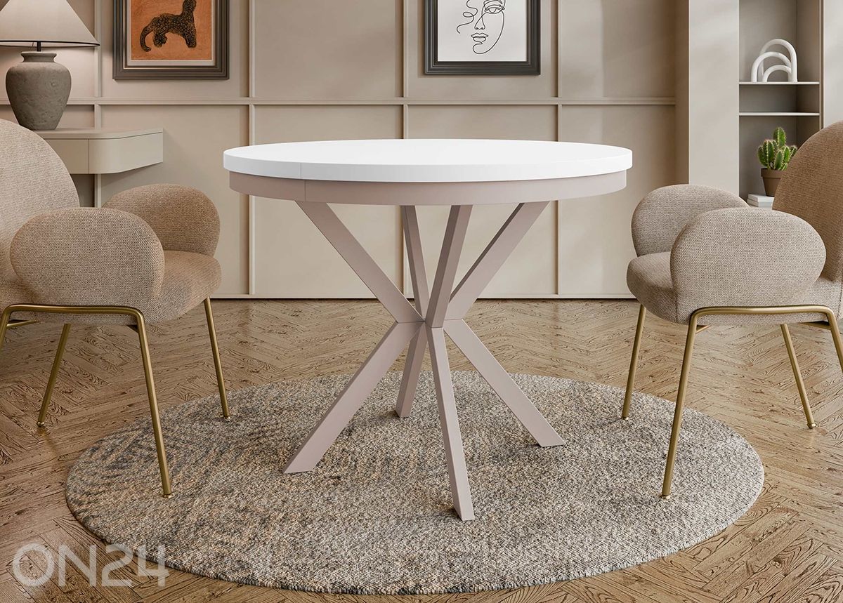 Pikendatav söögilaud Edder 120x120/196 cm suurendatud