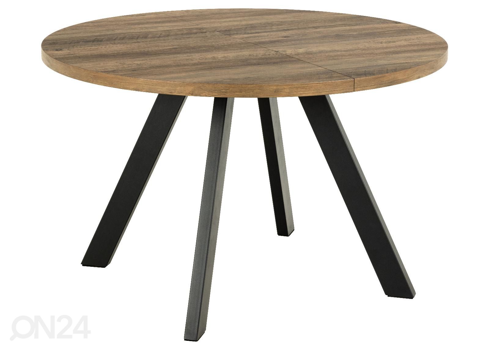 Pikendatav söögilaud Saida Ø120/210x75 cm suurendatud
