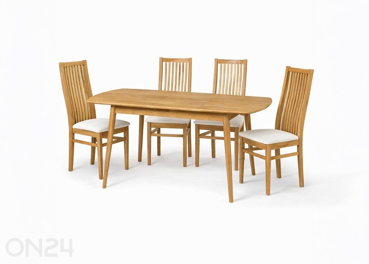 Pikendatav söögilaud Scan 90x170/210 cm + 4 tooli suurendatud