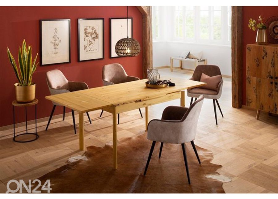Pikendatav söögilaud Tirza 80x120-200 cm suurendatud