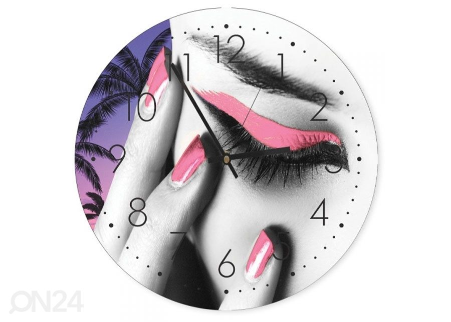 Pildiga seinakell Pink makeup suurendatud