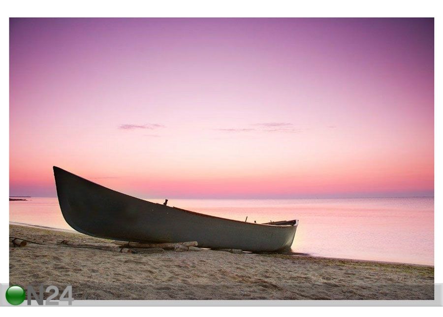 Pilt Before Sunrise at Seaside With Boat 150x100 cm suurendatud