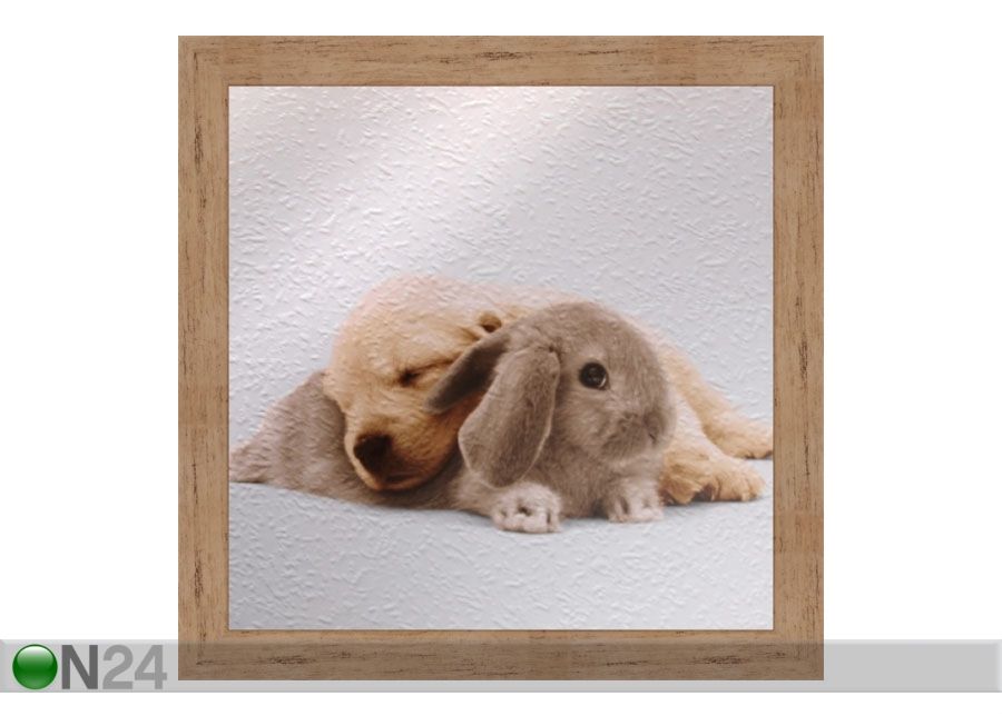 Pilt Children - The dog and rabbit 16x16 cm suurendatud
