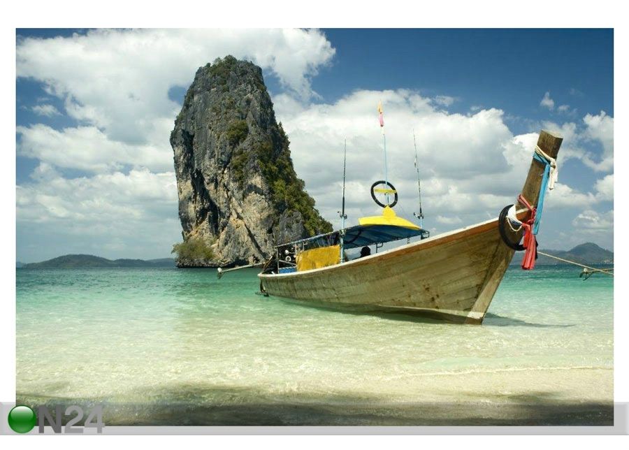 Pilt Fishing Boat on the Beach 180x120 cm suurendatud