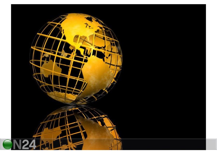 Pilt Gold Wire-framed Globe 67x50 cm suurendatud
