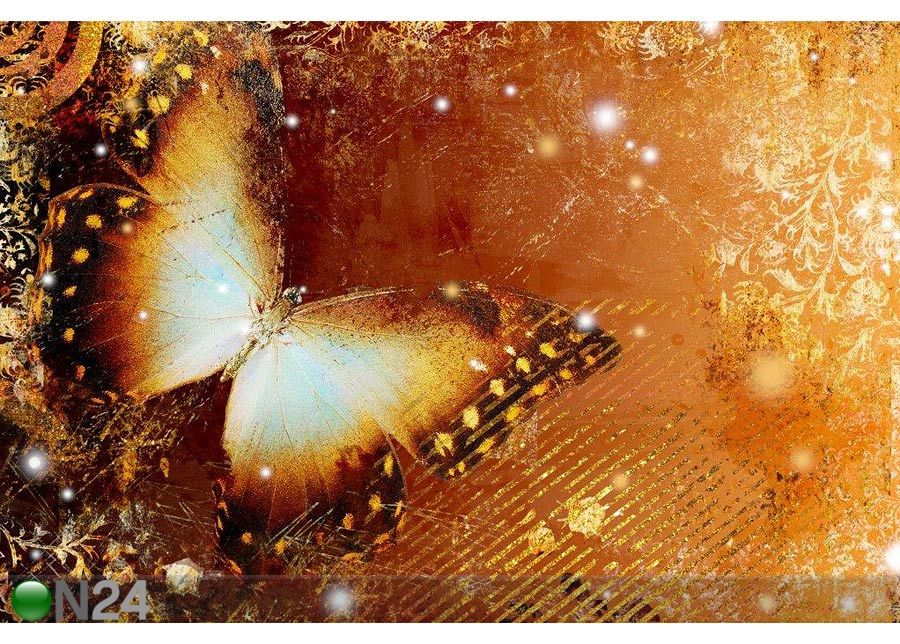 Pilt Golden Fantasy With Butterfly 75x50 cm suurendatud