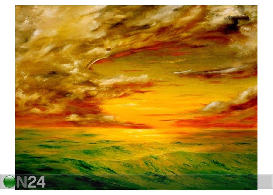 Pilt Original Oil Painting of the Beautiful Sunset 52x40 cm suurendatud