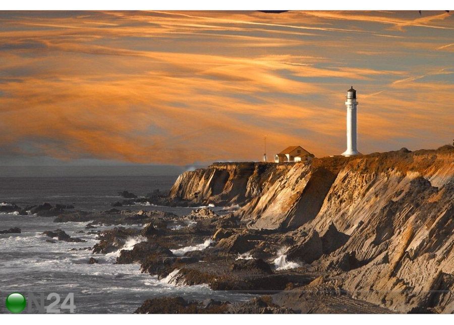Pilt Point Arena Lighthouse at sunset 165x110 cm suurendatud