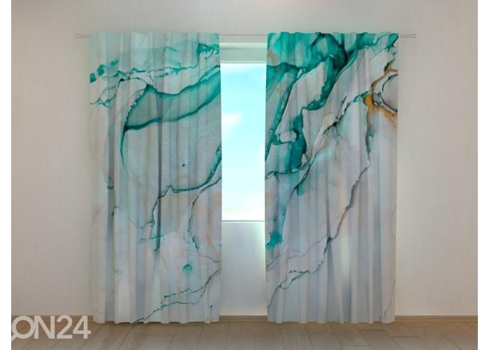 Pimendav fotokardin Beautiful Abstraction of Green-Blue Color 240x220 cm suurendatud