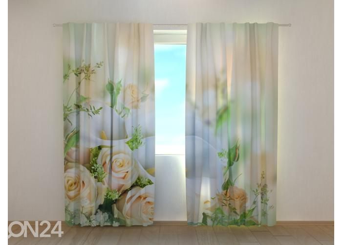 Pimendav fotokardin Bouquet of Spring Flowers 240x220 cm suurendatud