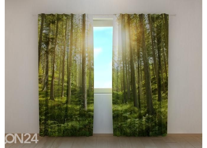 Pimendav fotokardin Sunny Forest 240x220 cm suurendatud