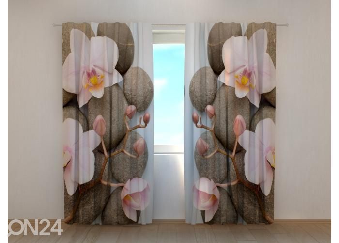 Pimendav fotokardin Vienna Orchid 240x220 cm suurendatud