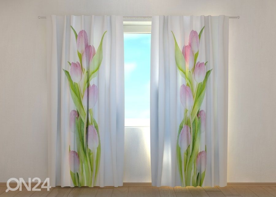 Pimendav kardin Amazing Pink Tulips suurendatud