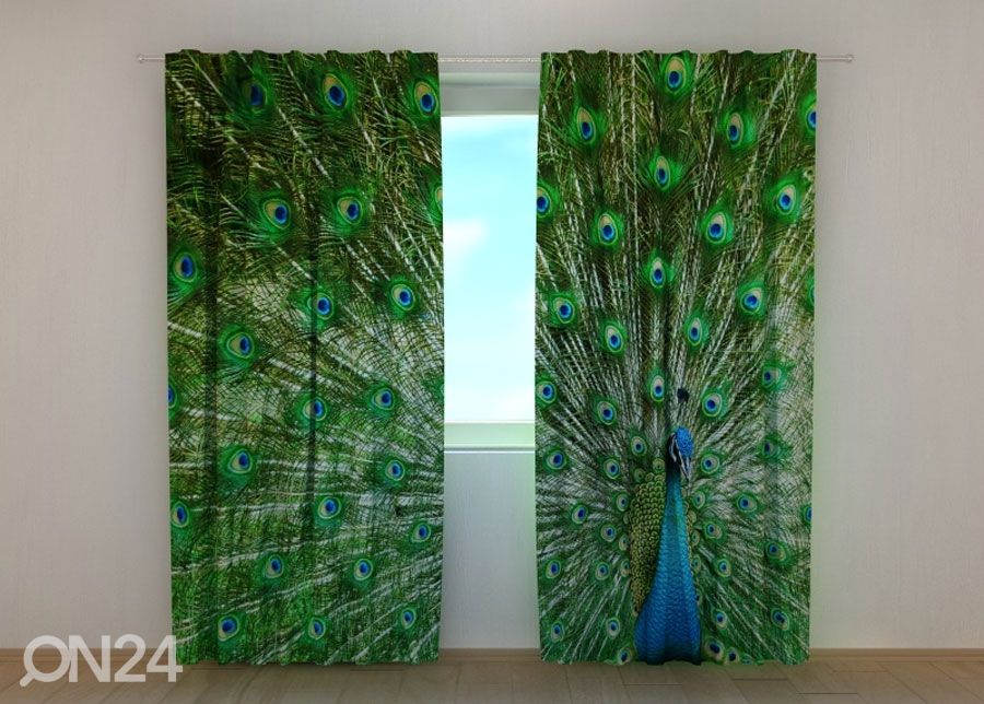 Pimendav kardin Beautiful Peacock 240x220 cm suurendatud