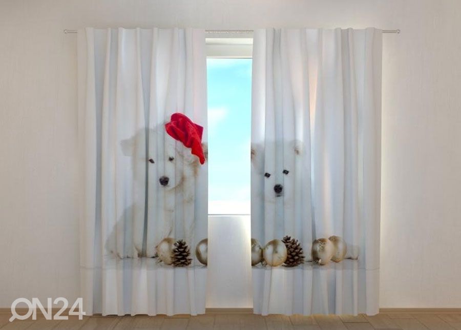 Pimendav kardin Christmas Puppiess 240x220 cm suurendatud