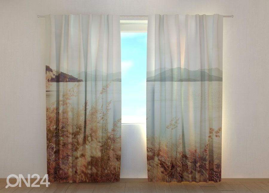 Pimendav kardin Grass and Mountains in Vintage Style 240x220 cm suurendatud