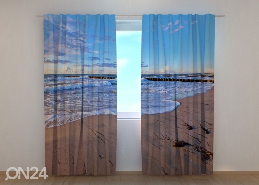 Pimendav kardin Morning on the Beach 240x220 cm suurendatud