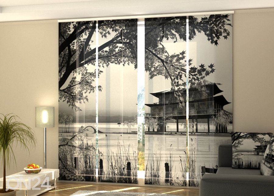 Pimendav paneelkardin Chinese landscape 1 240x240 cm suurendatud