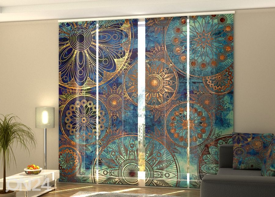 Pimendav paneelkardin Golden ornament 240x240 cm suurendatud